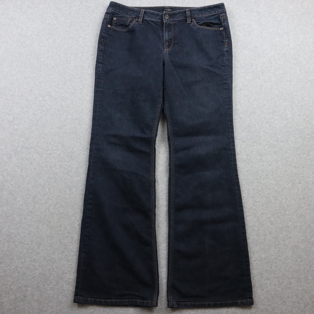 Ann Taylor Jeans Womens 10 Flared Leg 5-Pocket Stretch Flex Denim Dark‎ Blue